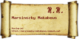 Marsinszky Makabeus névjegykártya
